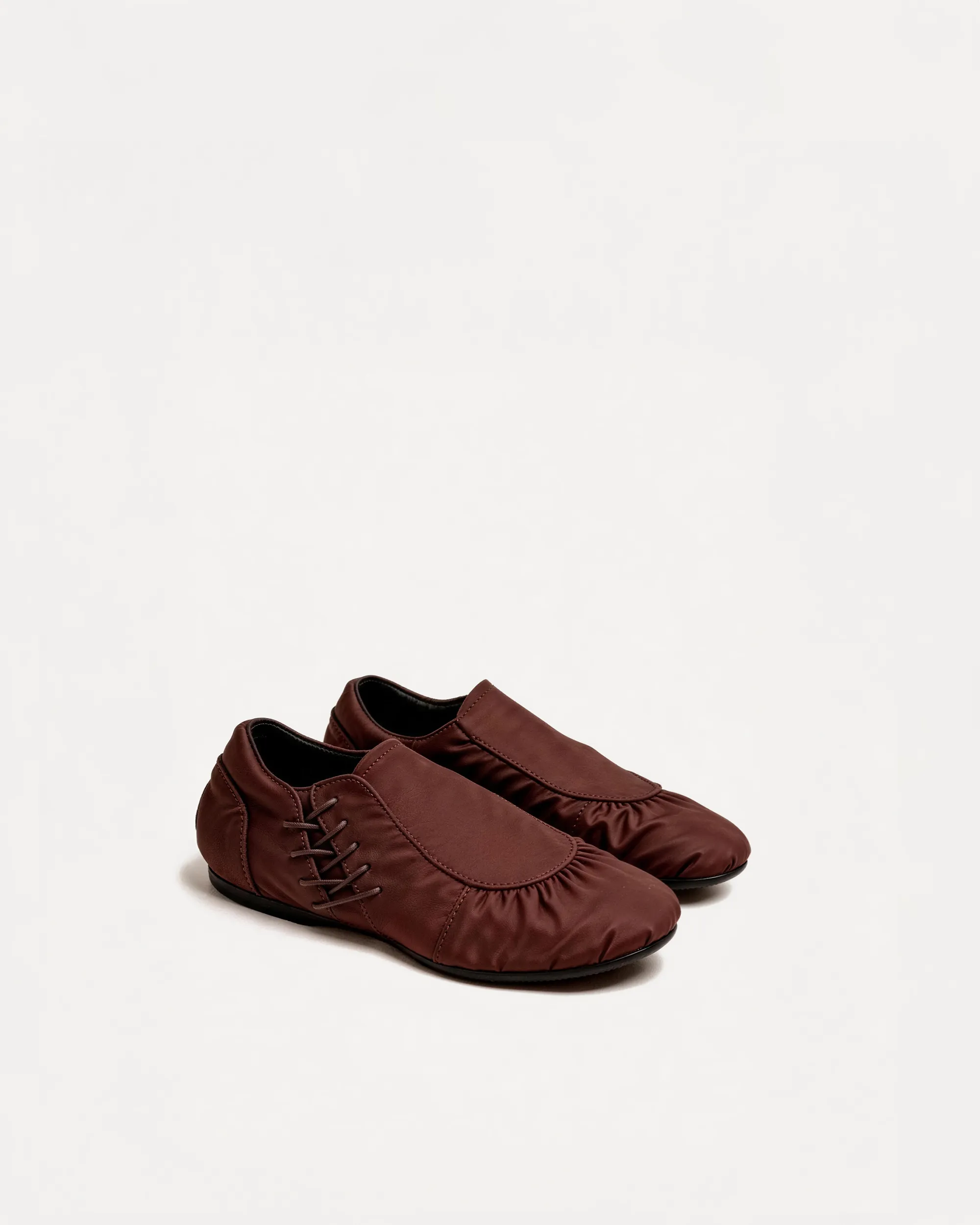 Ruby Ruched Flats – Brown sold by JW PEI