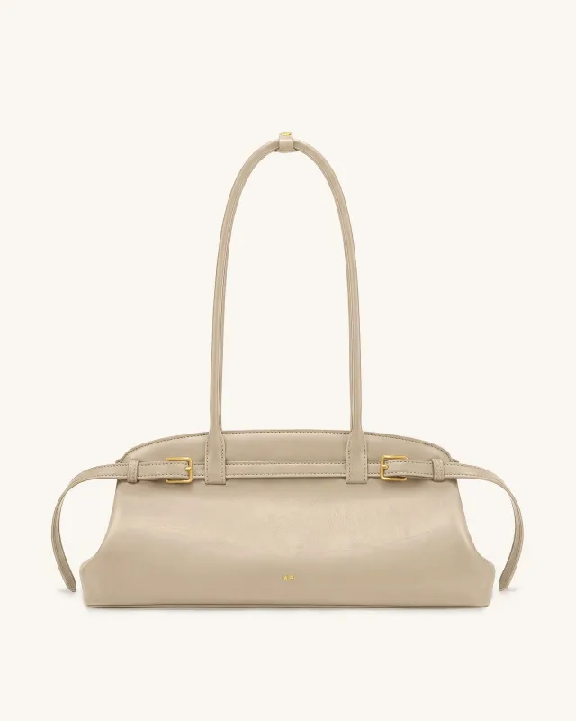 Arden Belt Detail East-West Shoulder Bag - Apricot made by JW PEI