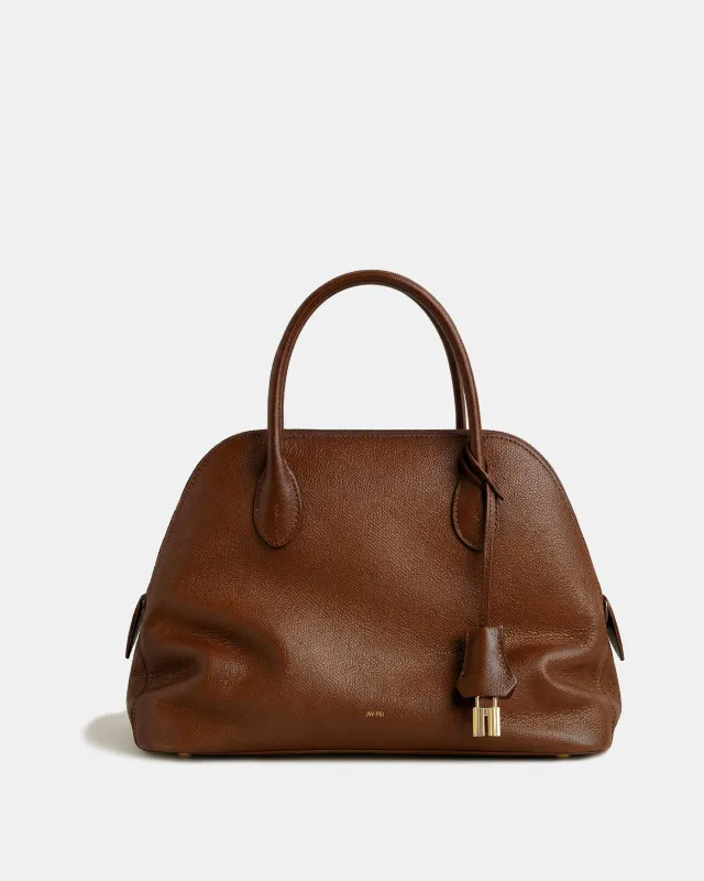 Mia Pebbled Top Handle Bag - Brown made by JW PEI