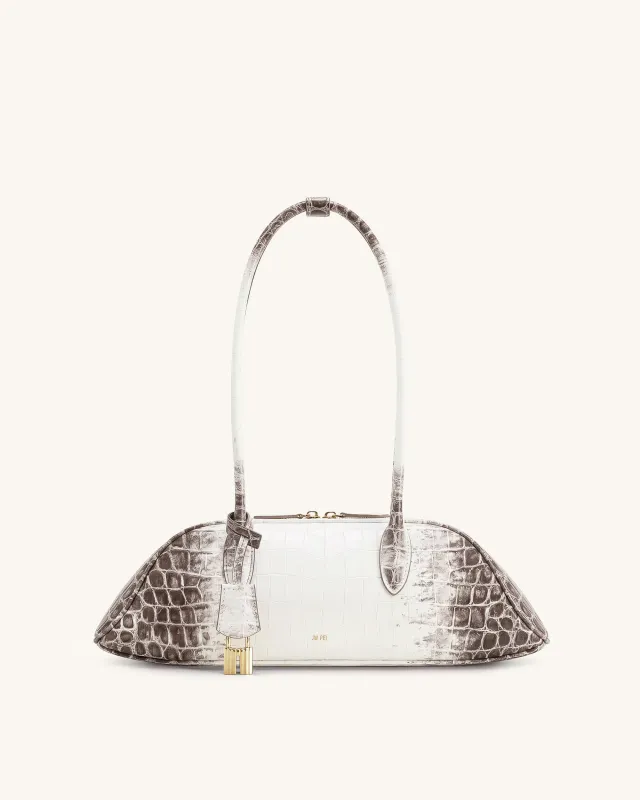 Zora Shoulder Bag - White Croc made by JW PEI