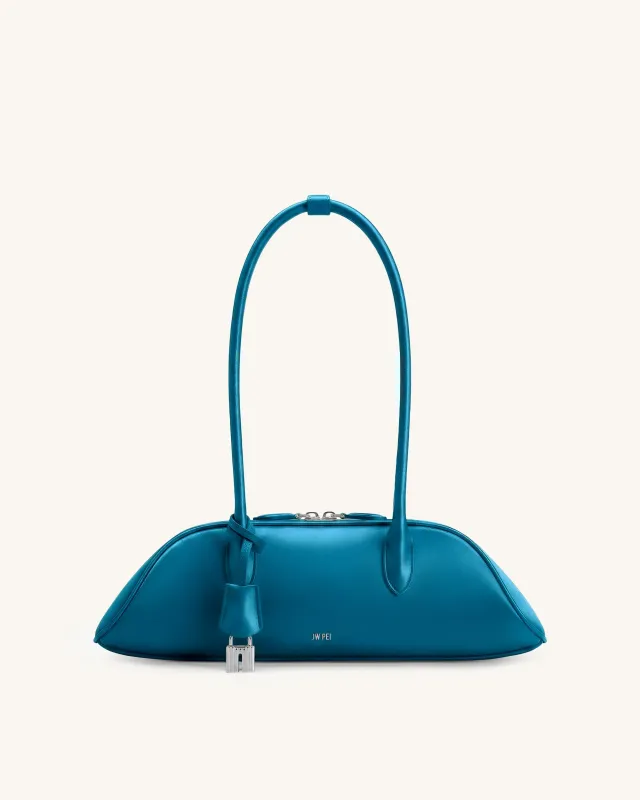 Zora Satin Shoulder Bag - Blue made by JW PEI
