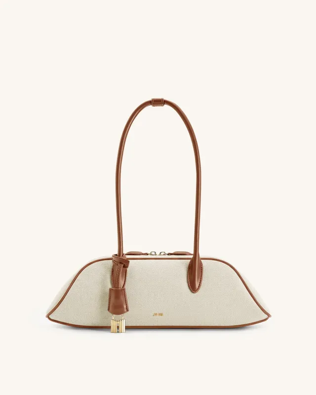 Zora Shoulder Bag - Brown Canvas made by JW PEI
