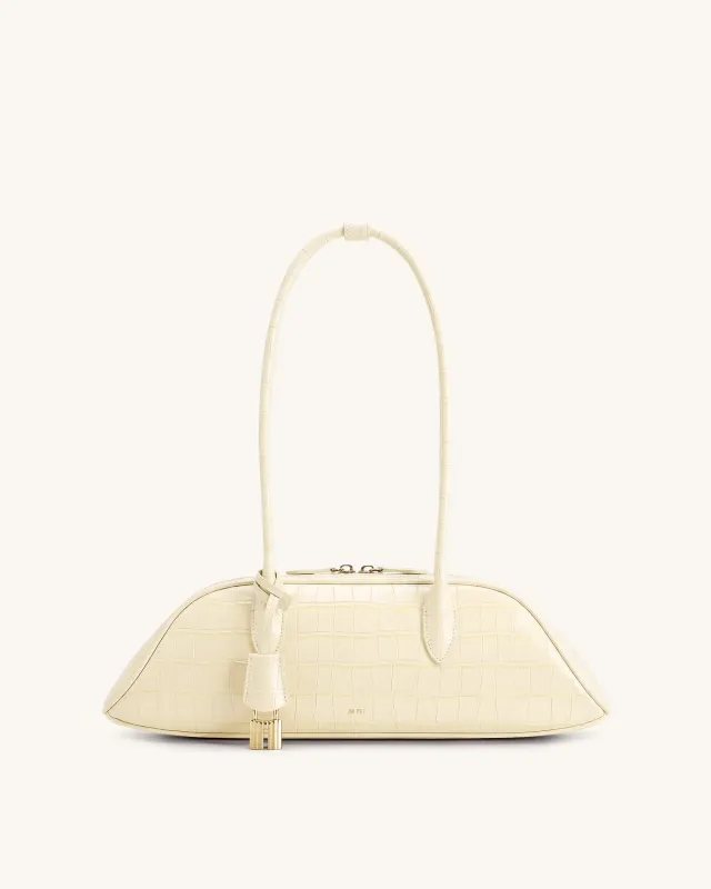 Zora Shoulder Bag - Off-White Croc made by JW PEI