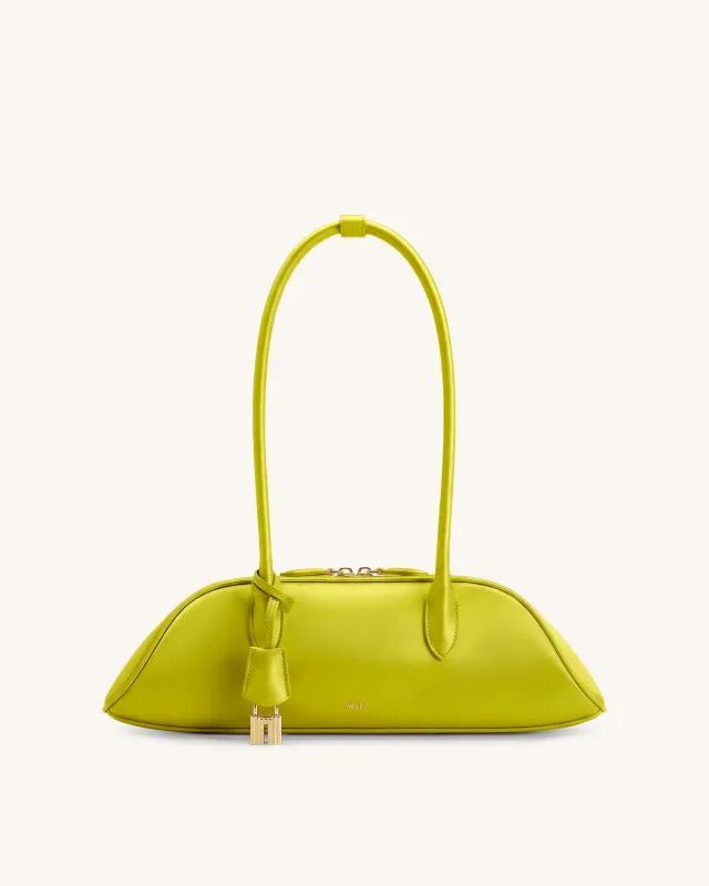 Zora Satin Shoulder Bag - Grass Green made by JW PEI