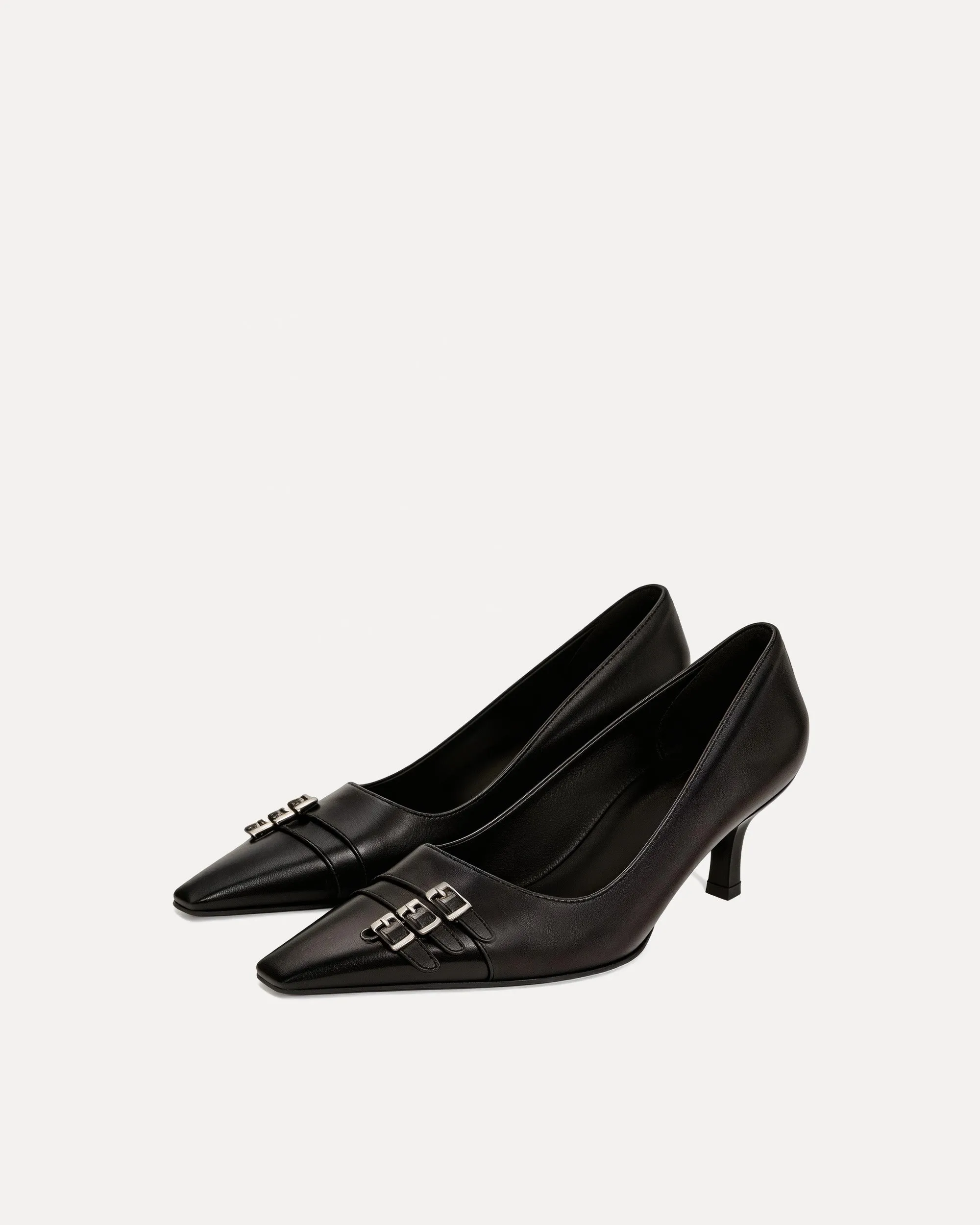 Lila Buckle Detail Pumps – Black sold by JW PEI