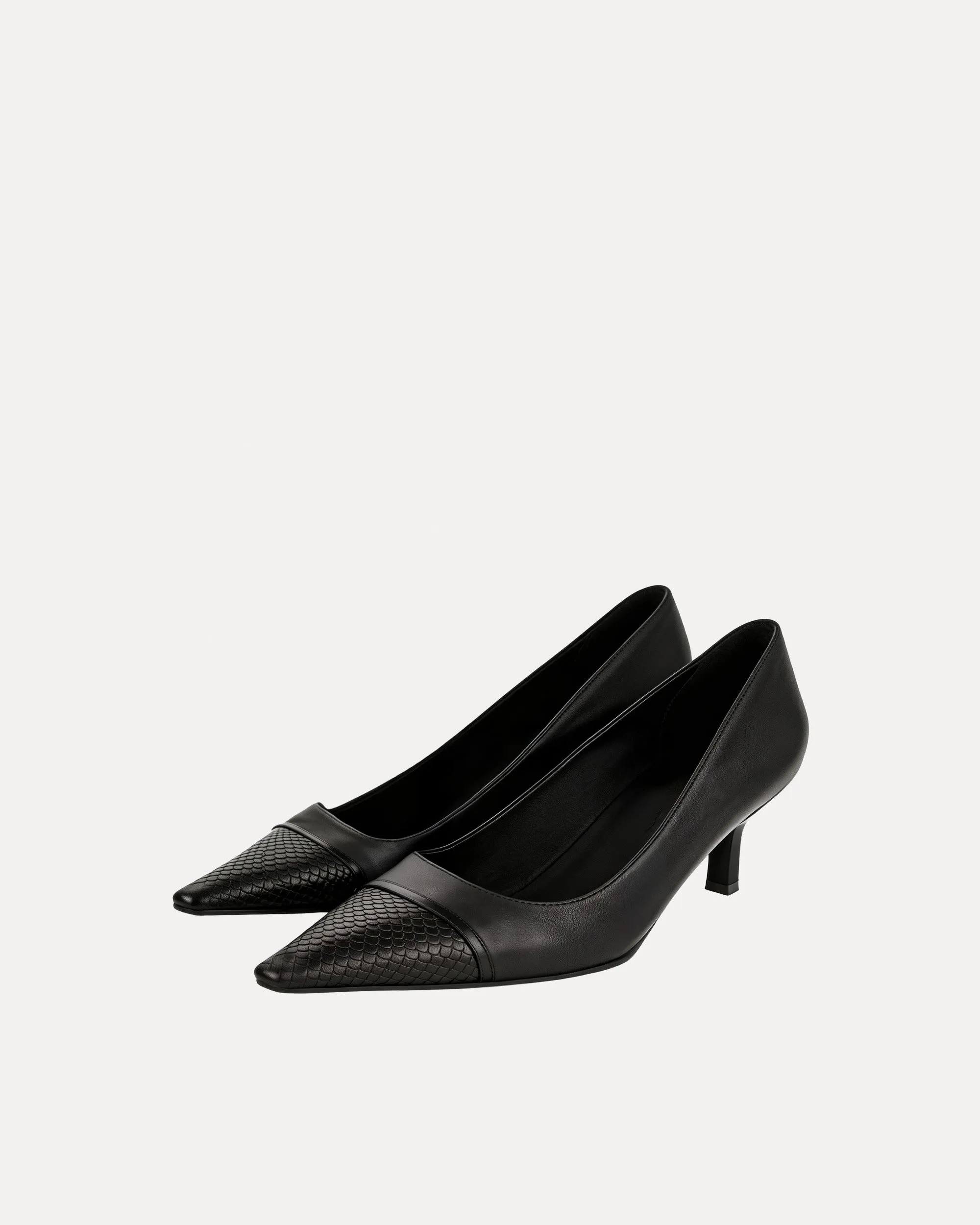 Vivian Textured Tip Pumps – Black sold by JW PEI