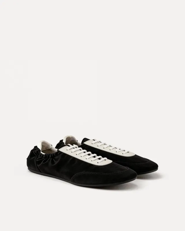 Hailey Ruched Sneakers – Black made by JW PEI