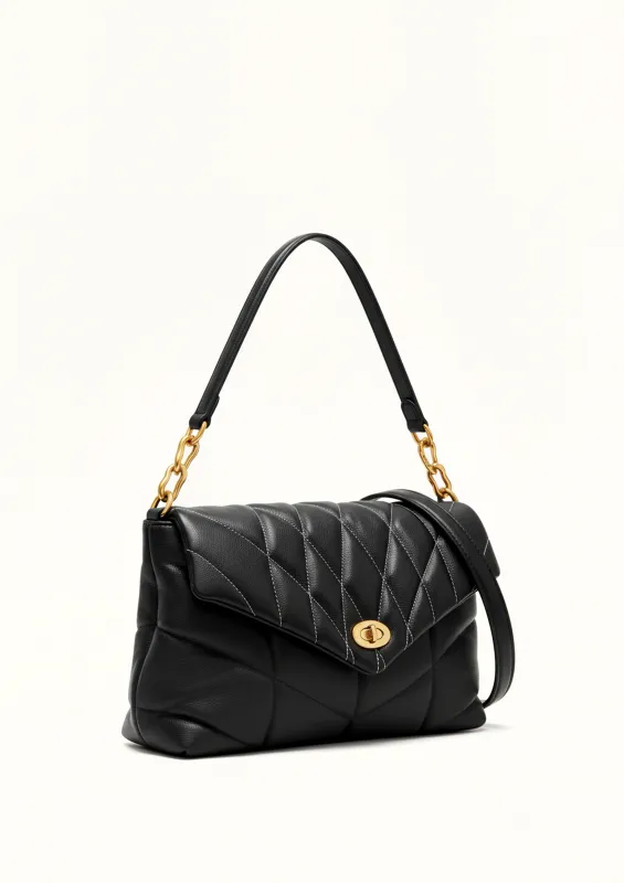 Mila Quilted Shoulder Bag - Black made by JW PEI