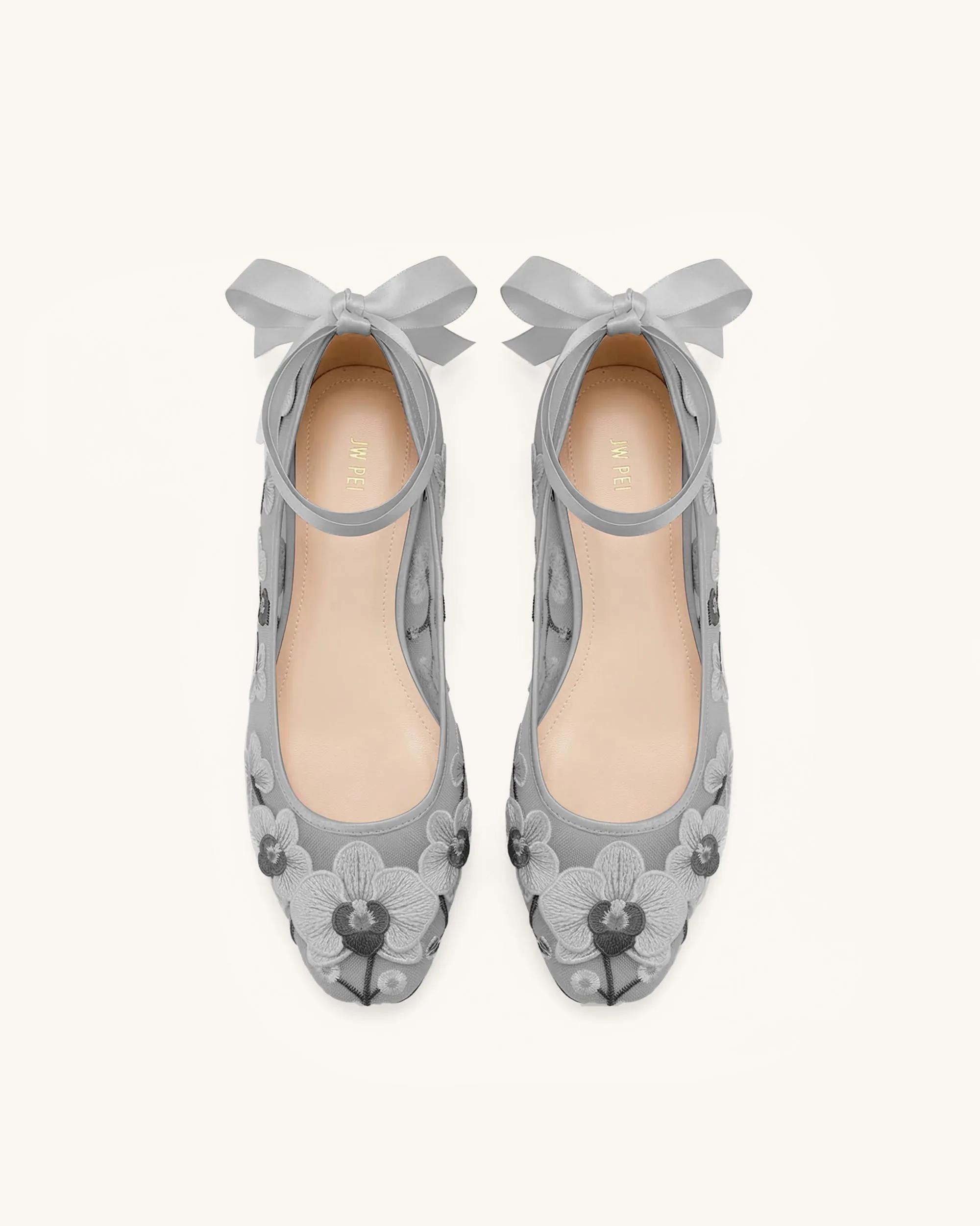 Emily Floral Ballerina Flats - Grey sold by JW PEI product image thumbnail 3