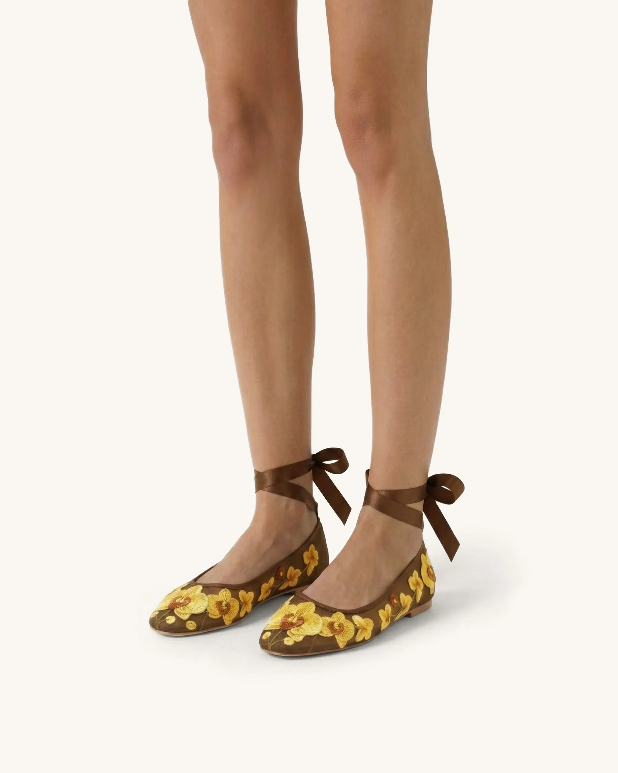 Emily Floral Ballerina Flats - Brown sold by JW PEI product image thumbnail 2