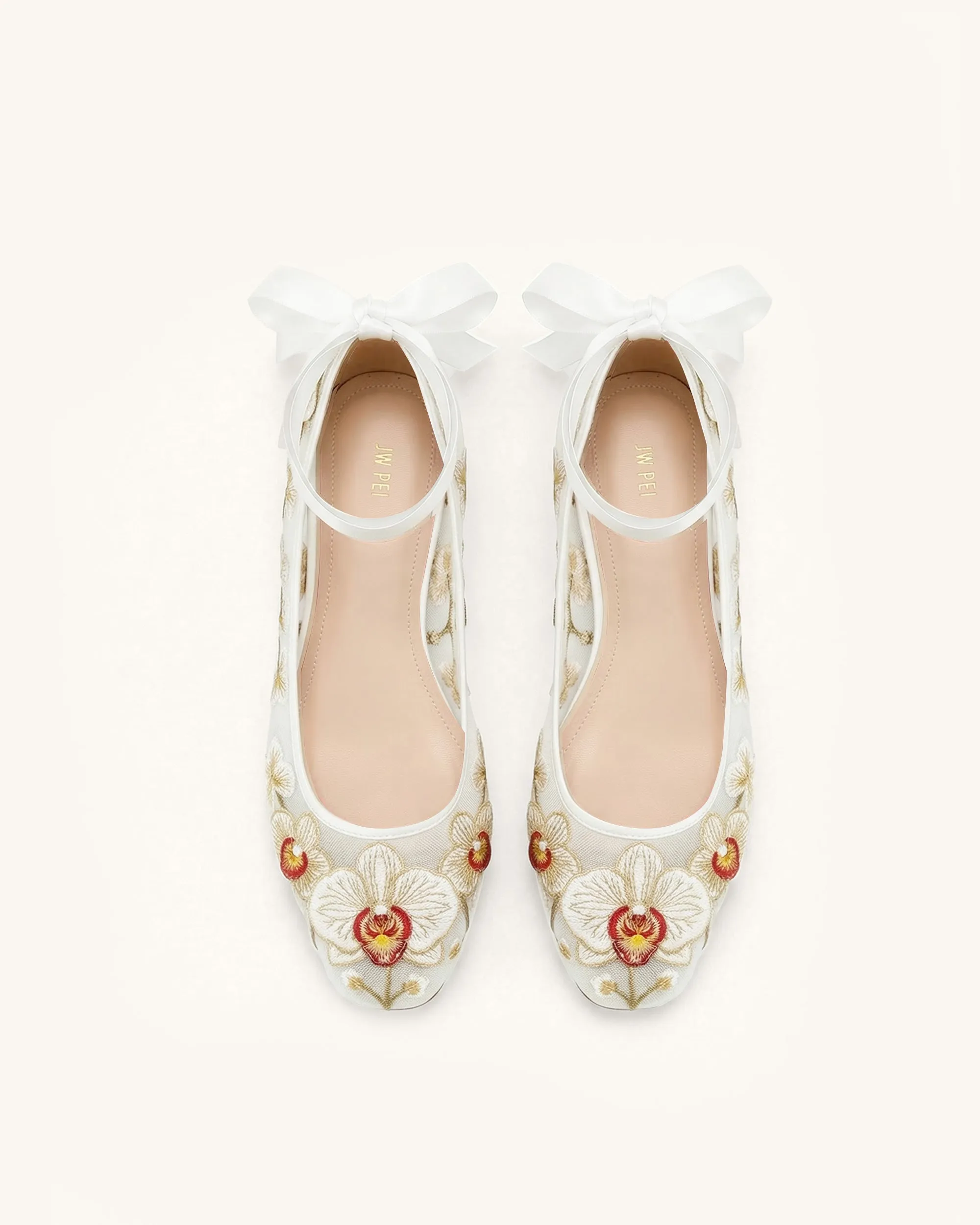 Emily Floral Ballerina Flats - White sold by JW PEI product image thumbnail 3