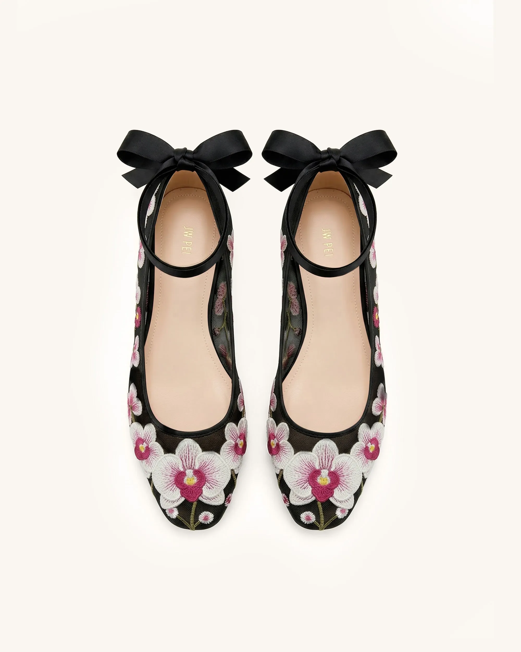 Emily Floral Ballerina Flats - Black sold by JW PEI product image thumbnail 3