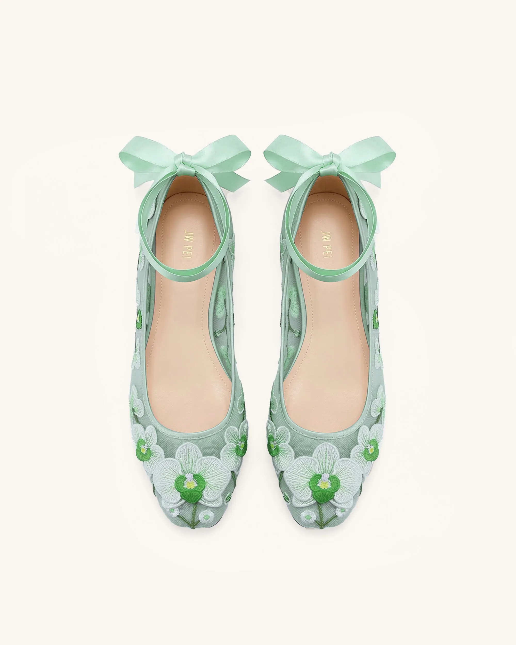 Emily Floral Ballerina Flats - Green sold by JW PEI product image thumbnail 3
