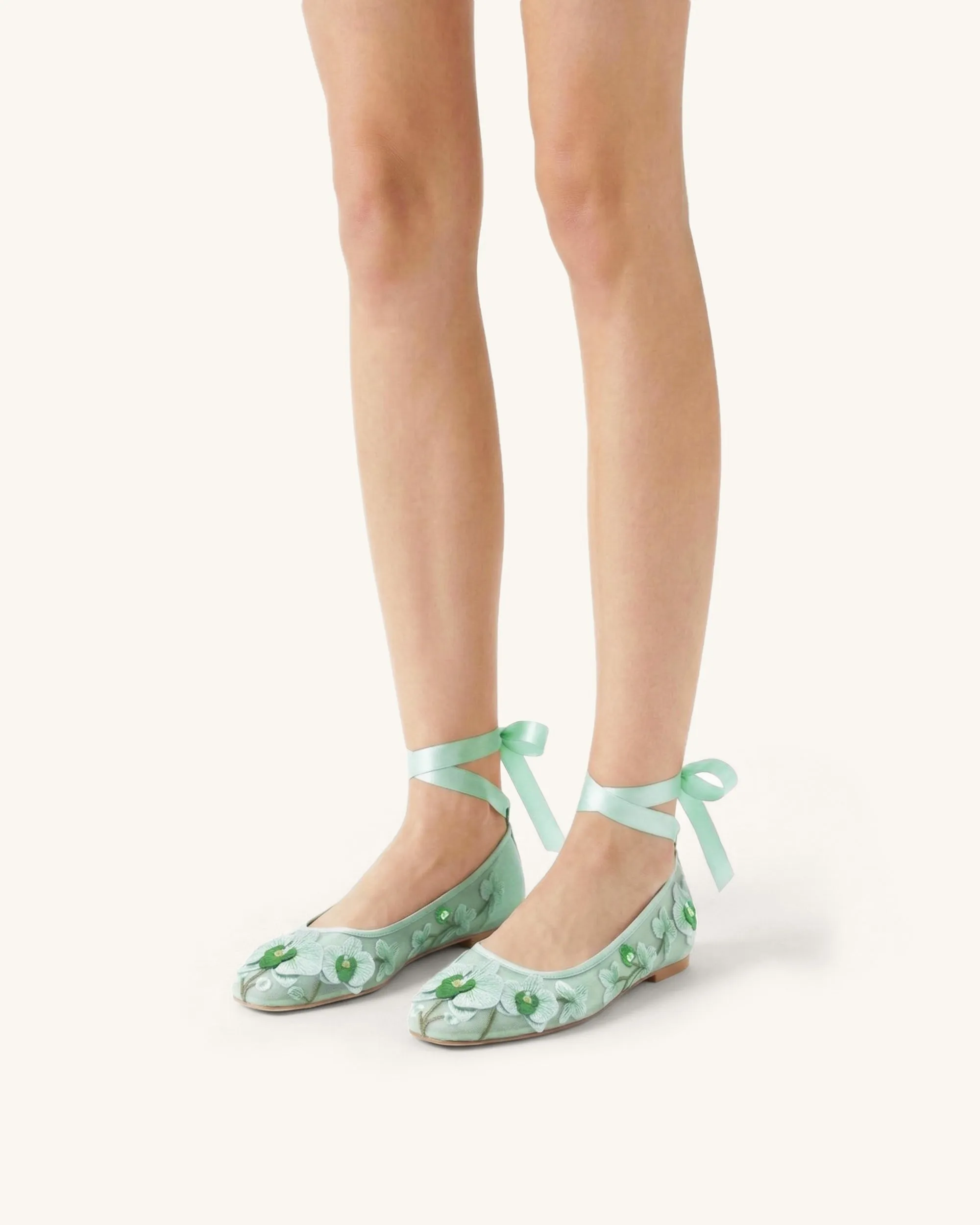 Emily Floral Ballerina Flats - Green sold by JW PEI product image thumbnail 2