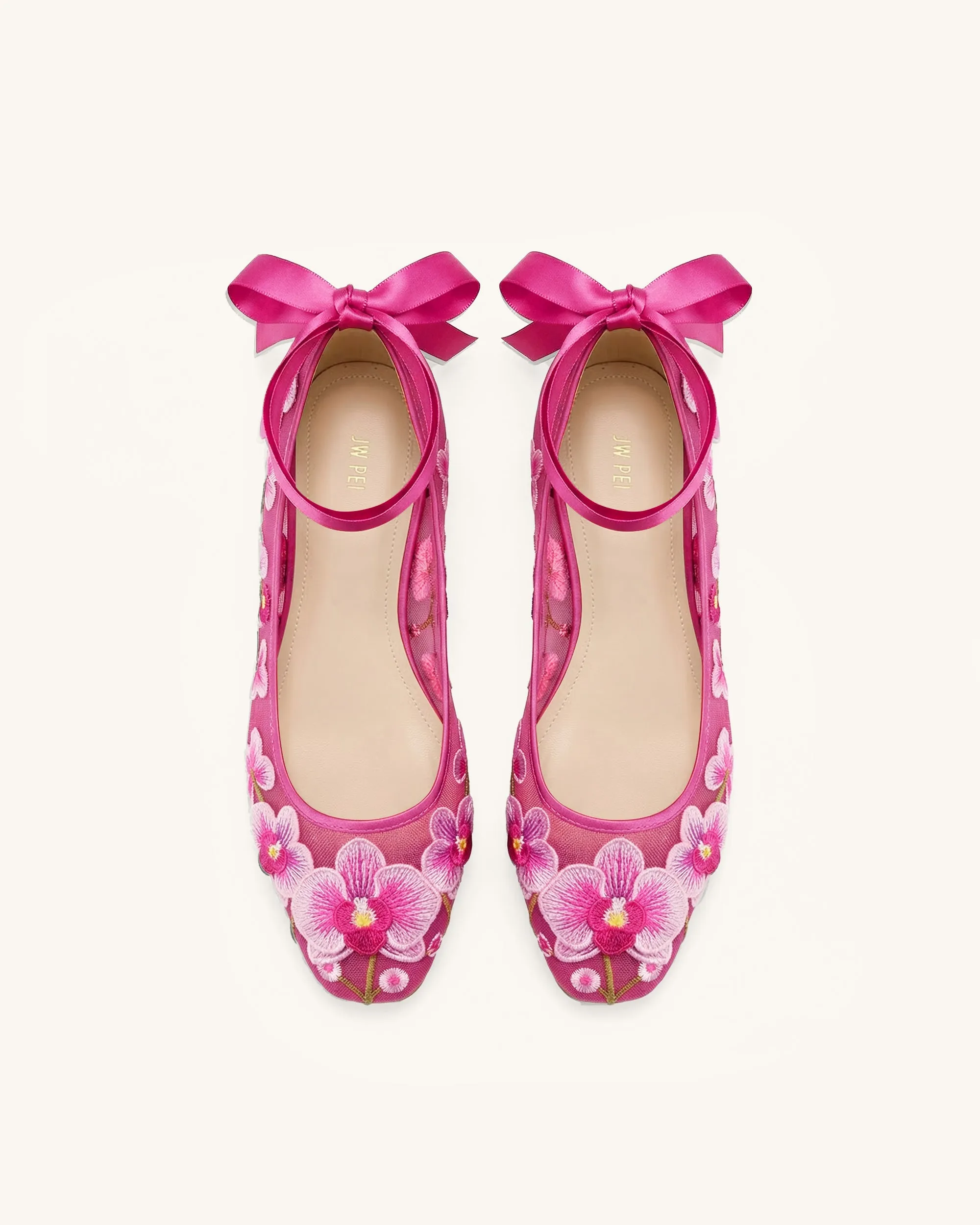 Emily Floral Ballerina Flats - Rose red sold by JW PEI product image thumbnail 3