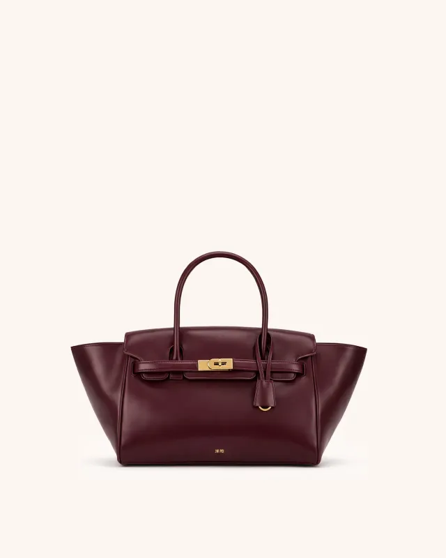 Aria Structured Top Handle Bag - Burgundy made by JW PEI