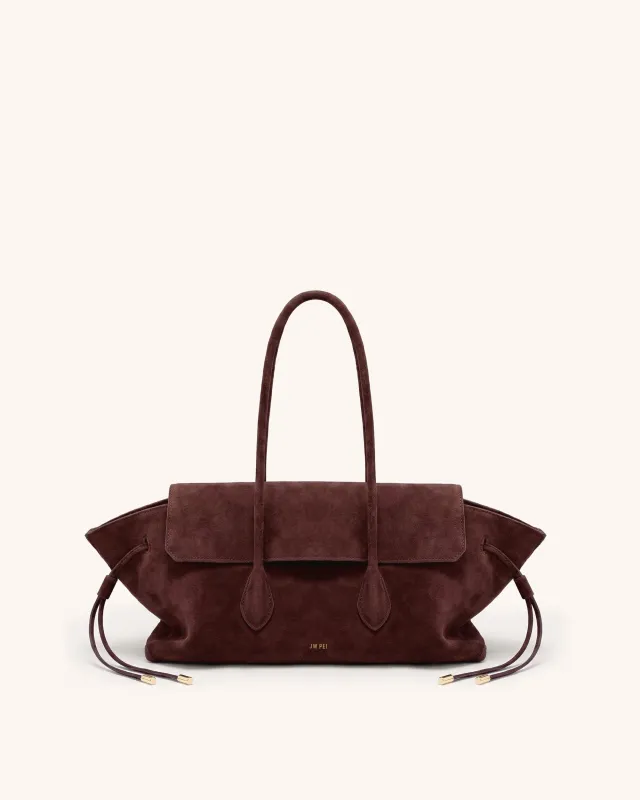 Mya Faux Suede Tote Bag - Brown made by JW PEI