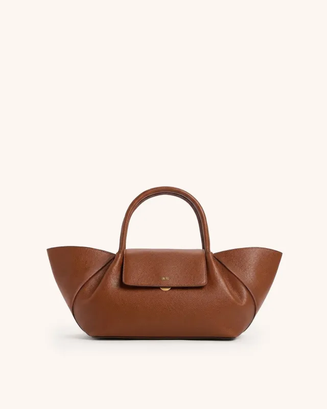Avery Structured Top Handle Bag - Brown made by JW PEI