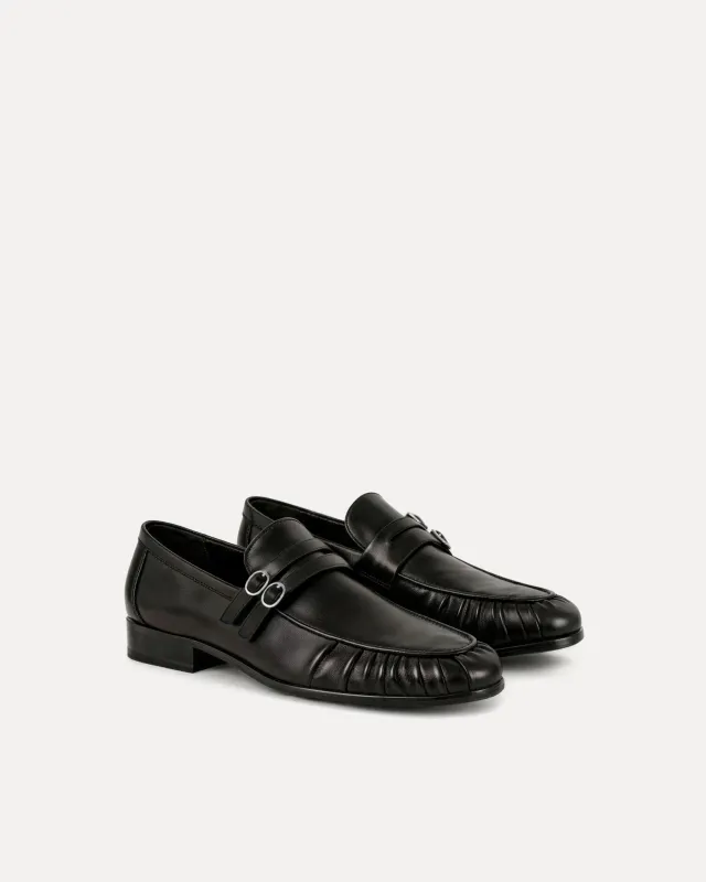 Vivian Buckle Loafers – Black made by JW PEI