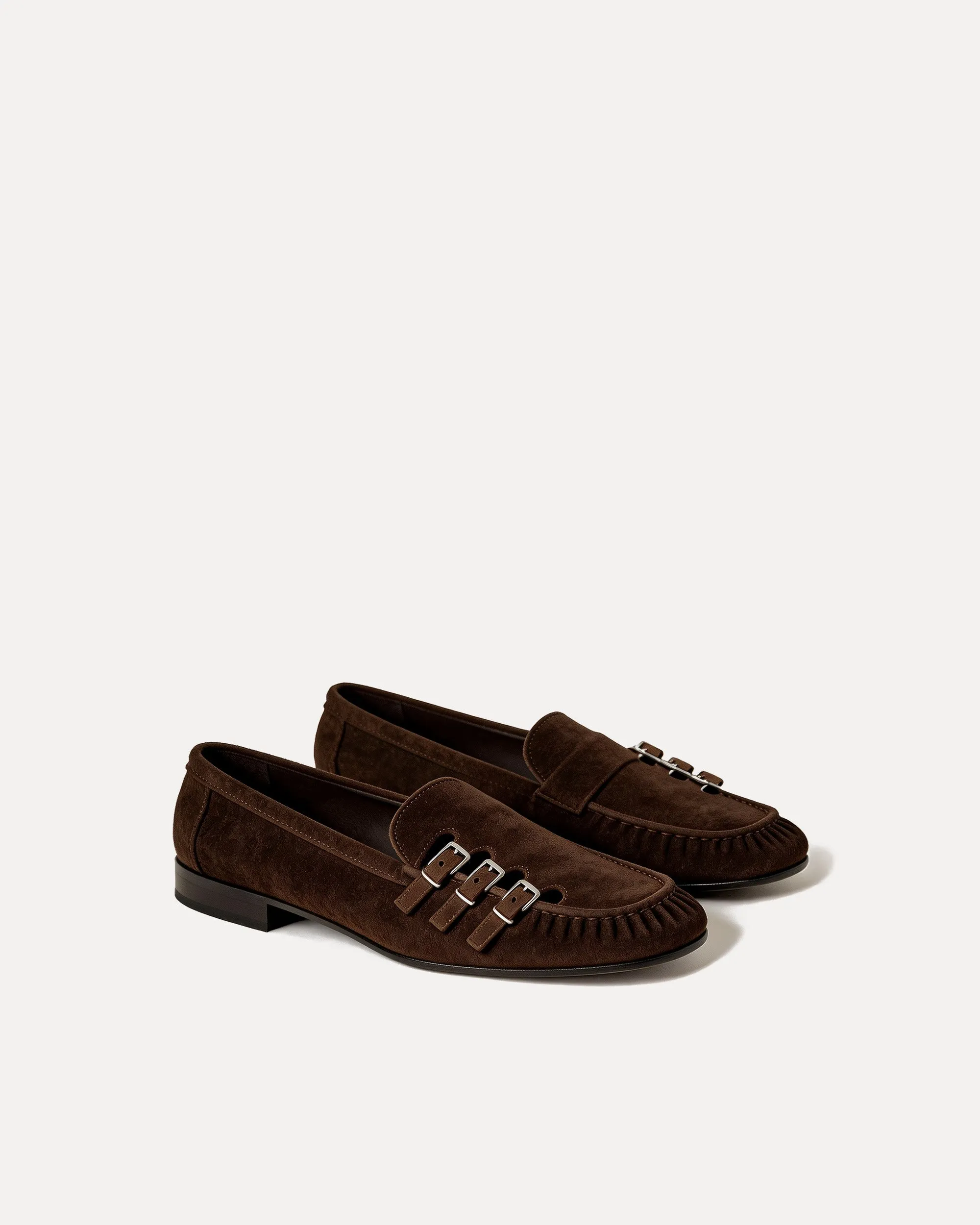 Jenna Buckle Loafers – Brown sold by JW PEI