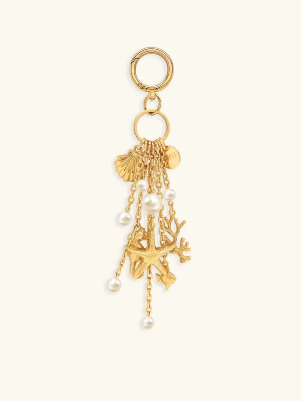 Ocean Creature Faux Pearl Bag Charm - Gold made by JW PEI