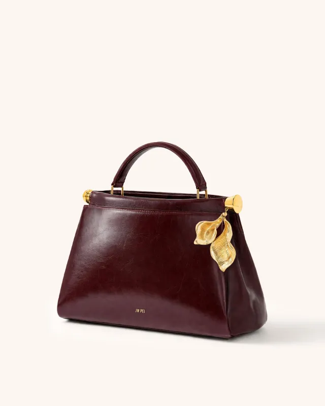 Luna Top Handle Bag - Burgundy made by JW PEI