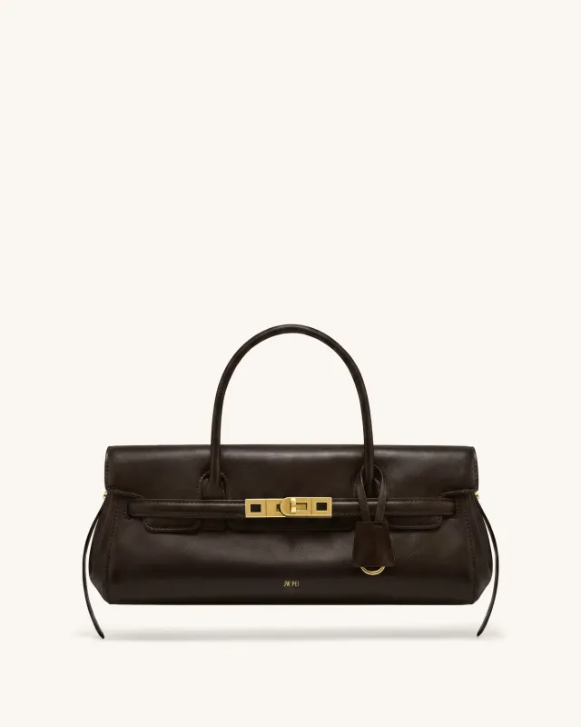 Viviana Small Top Handle Shoulder Bag - Deep Coffee made by JW PEI