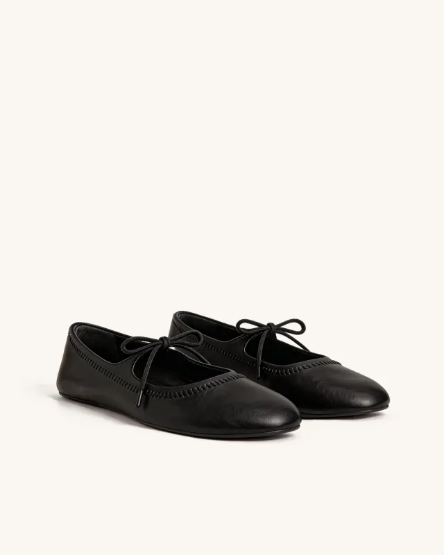 Emma Bow Flats – Black made by JW PEI