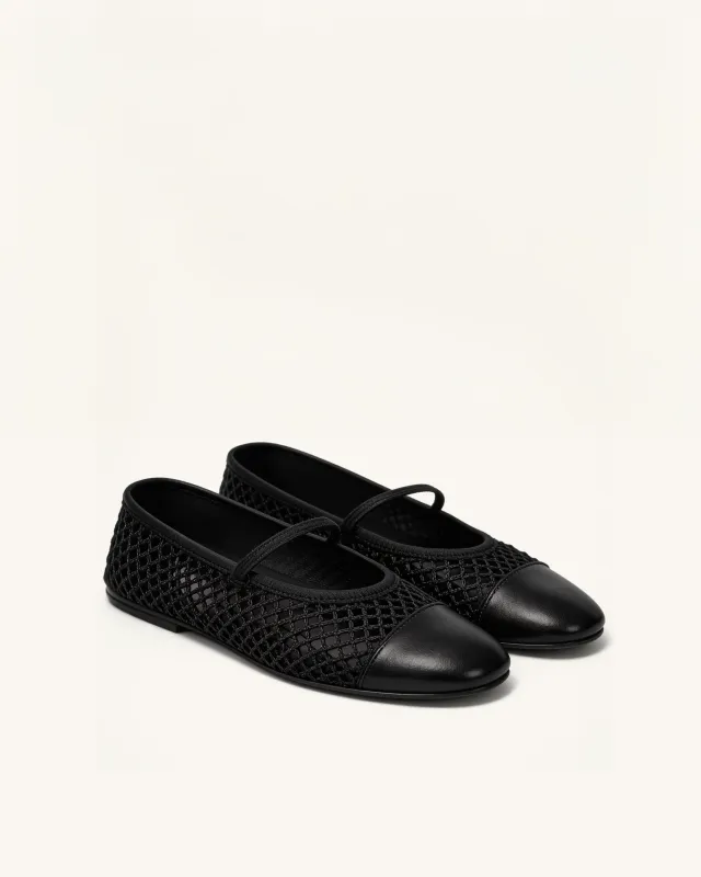 Nina Mesh Mary Janes – Black made by JW PEI