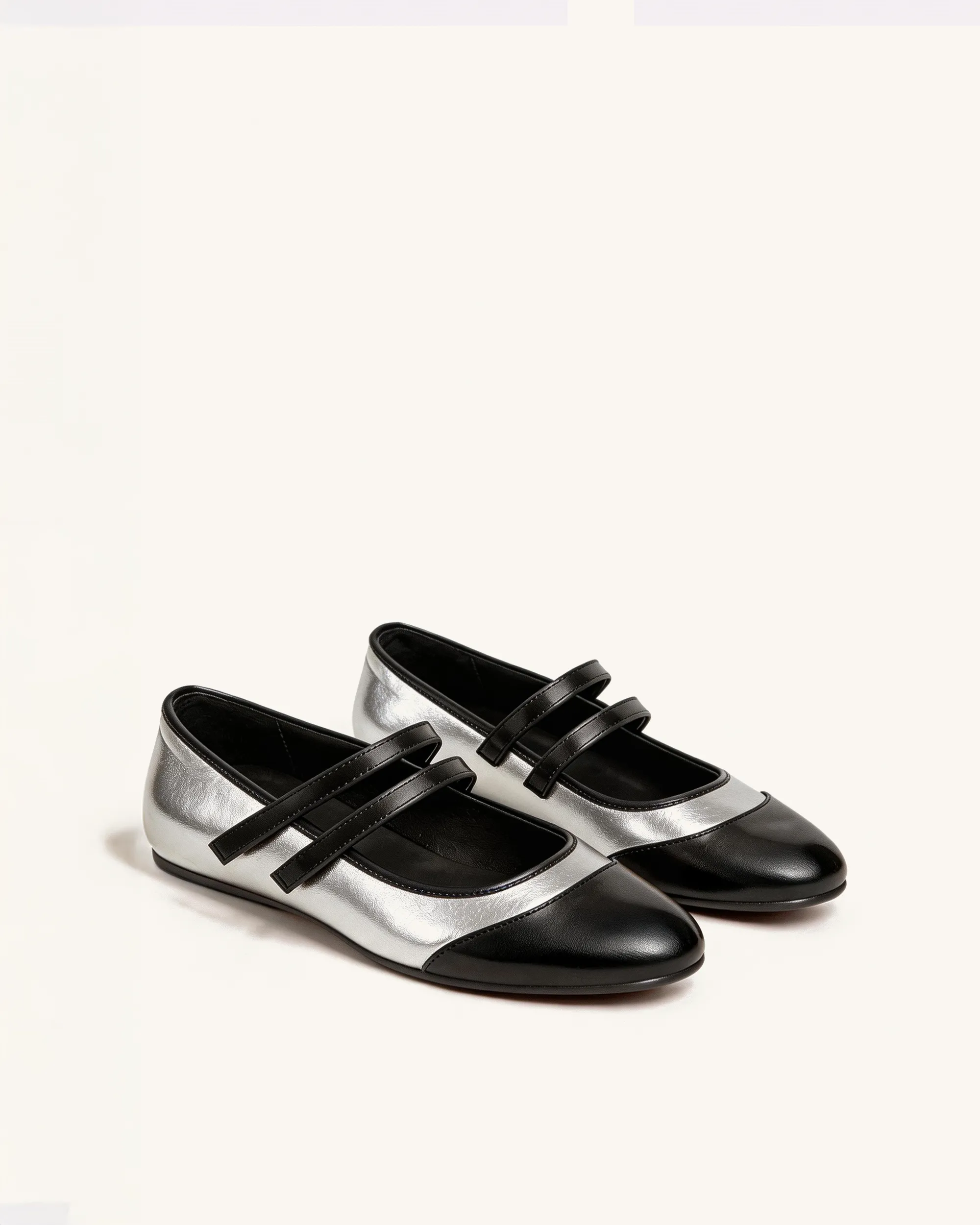 Lila Double Strap Mary Janes – Silver sold by JW PEI