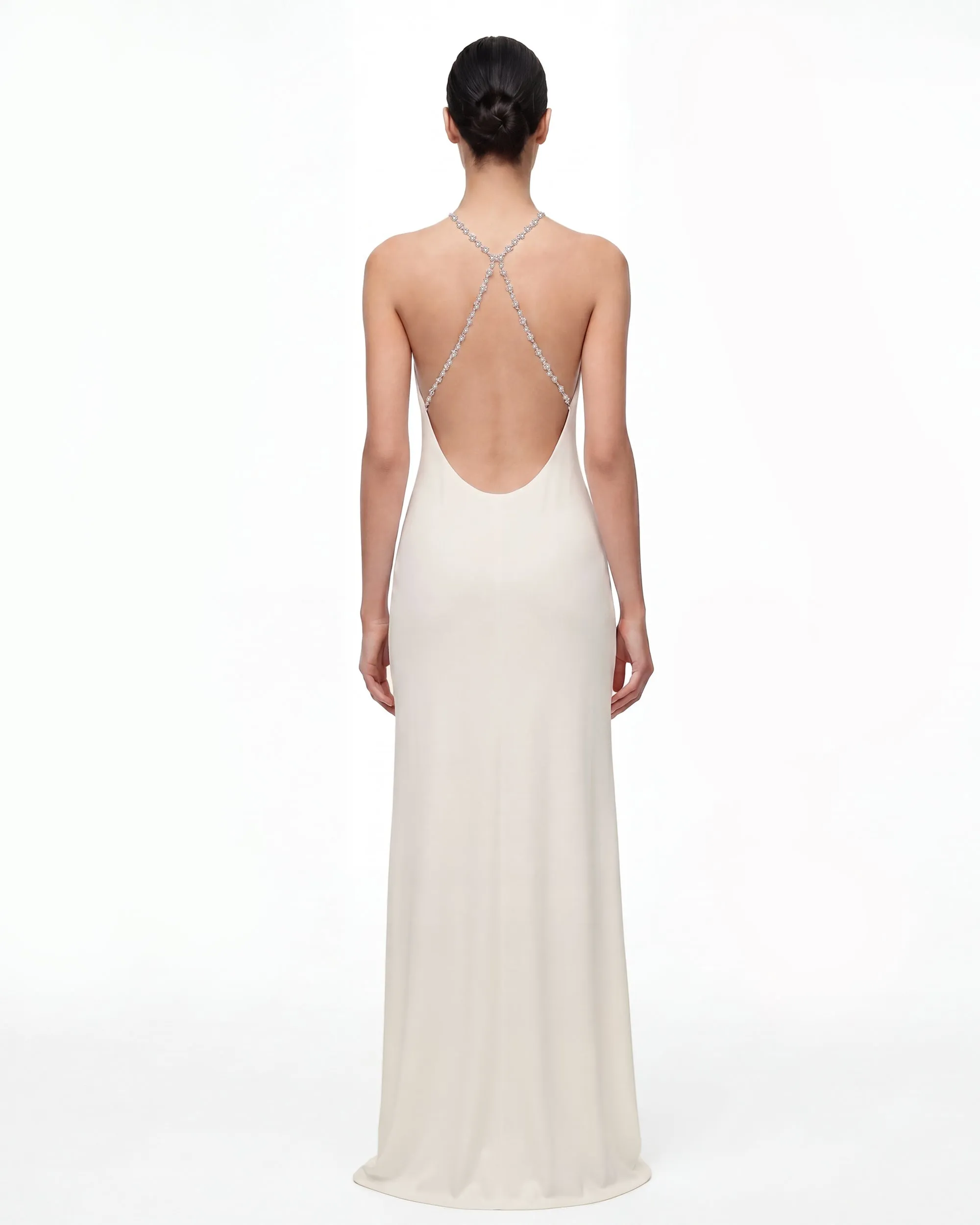 Floral Print Backless Maxi Dress - Ivory sold by JW PEI product image thumbnail 2