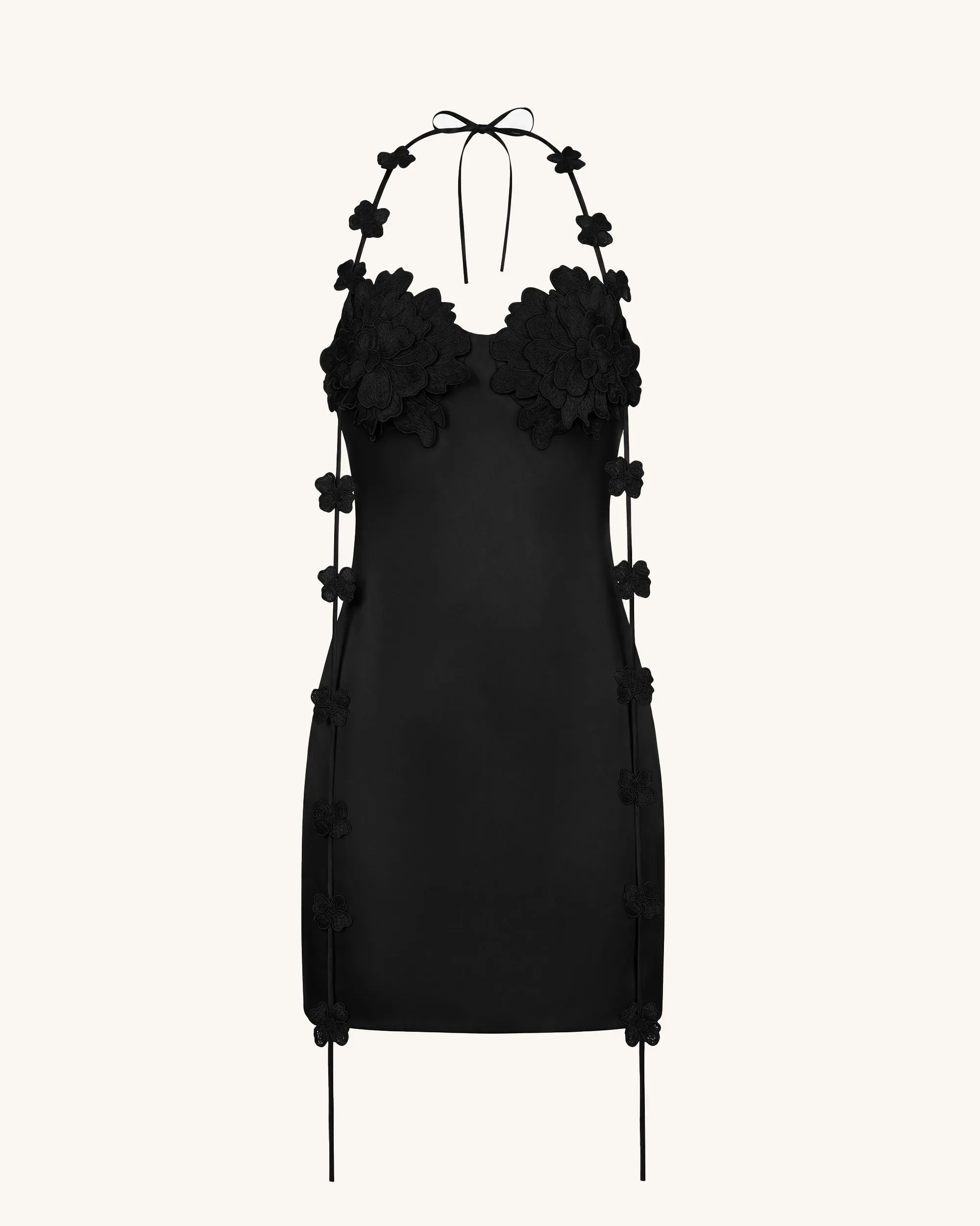 Floral Embellished Slip Mini Dress -Black sold by JW PEI product image thumbnail 3