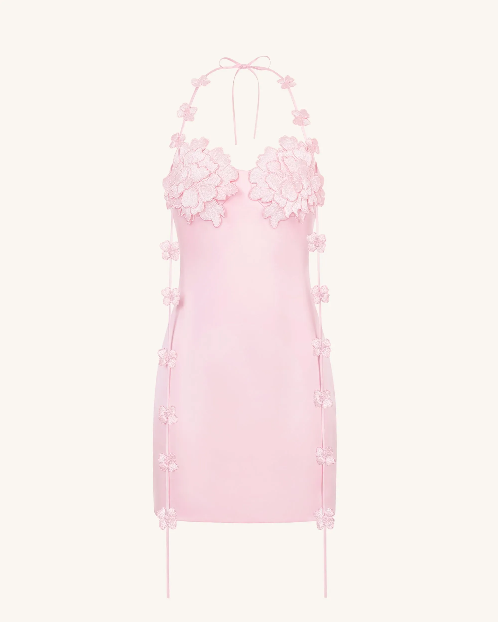 Floral Embellished Slip Mini Dress - Pink sold by JW PEI product image thumbnail 3