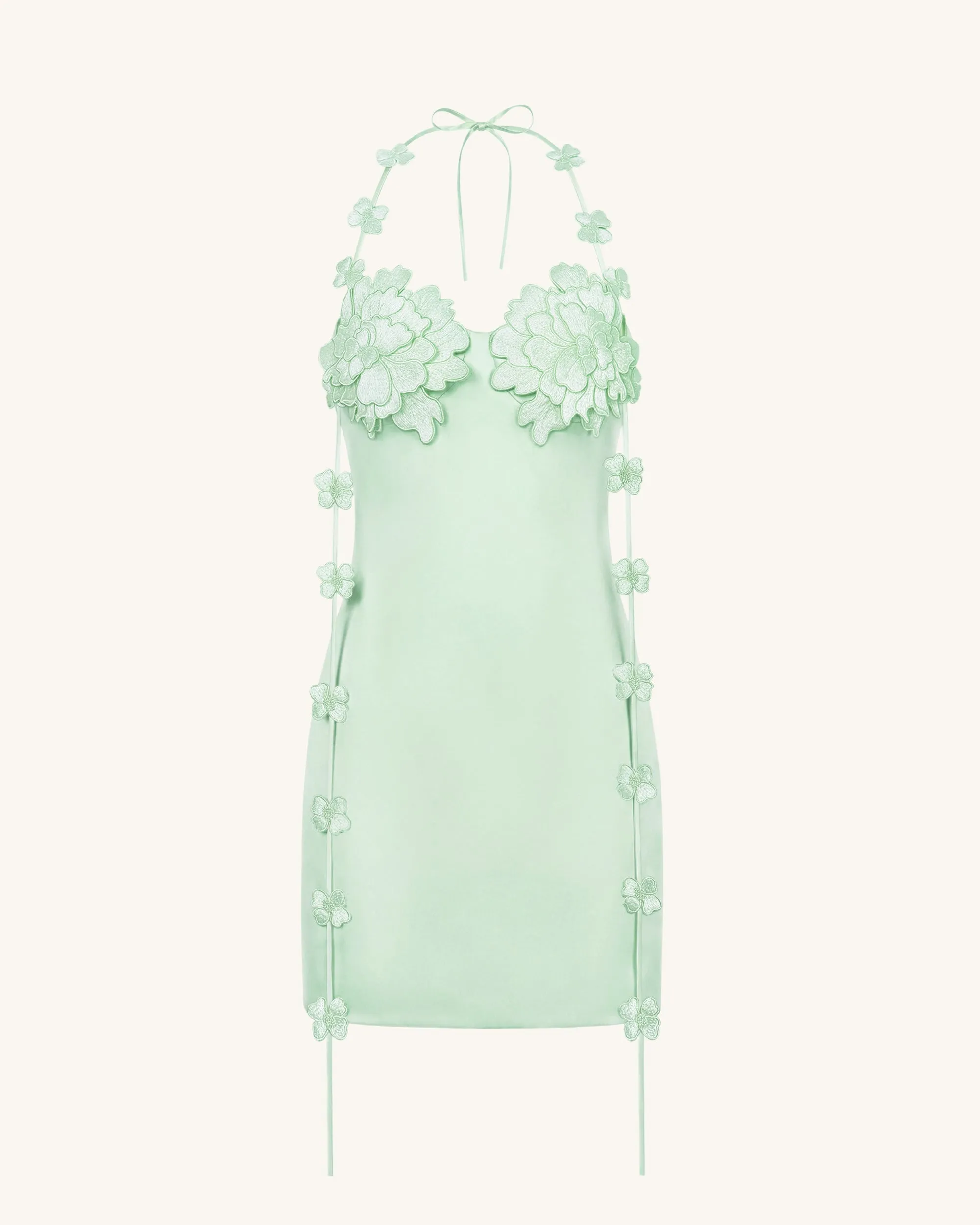 Floral Embellished Slip Mini Dress - MintGreen sold by JW PEI product image thumbnail 3
