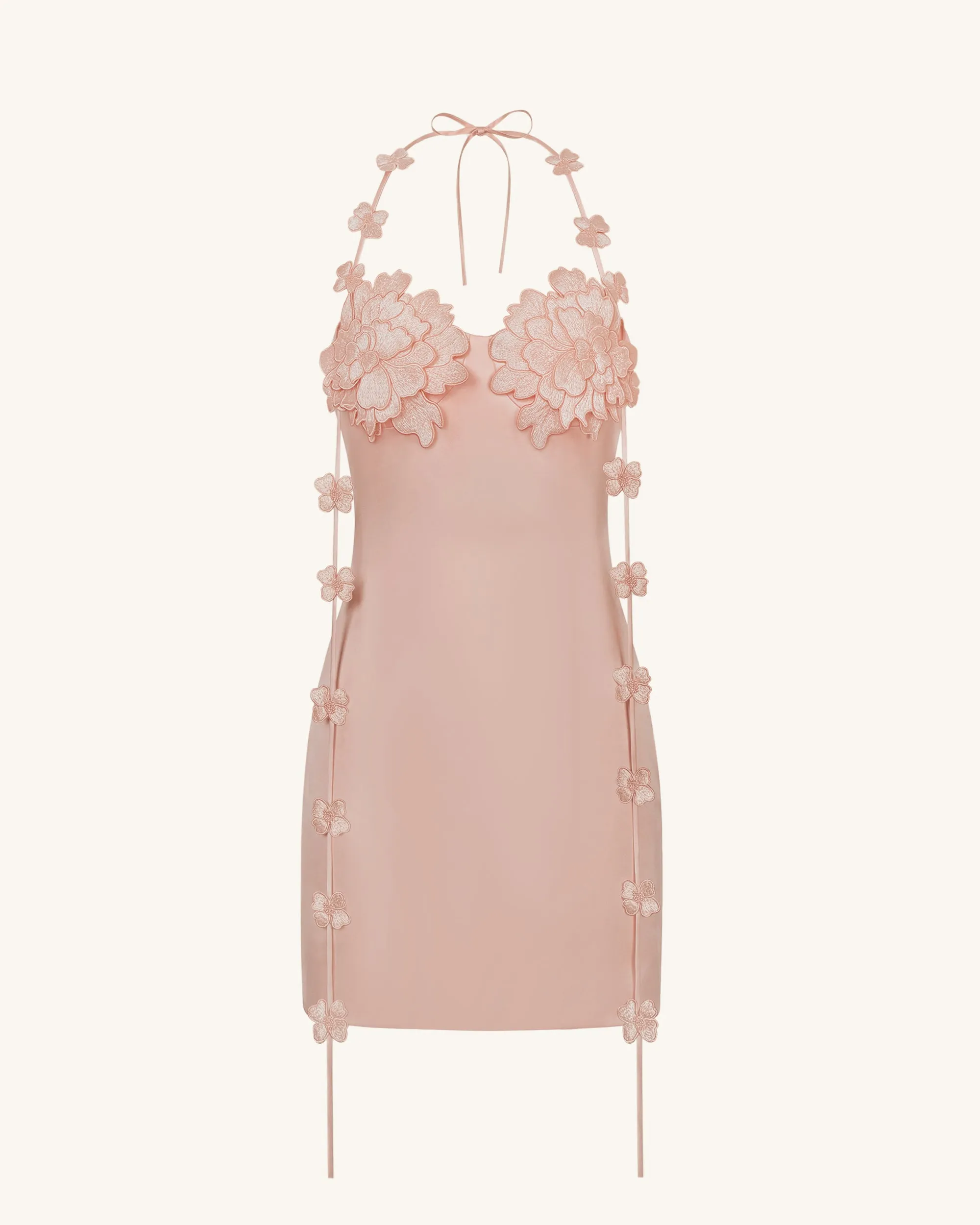 Floral Embellished Slip Mini Dress - Blush Pink sold by JW PEI product image thumbnail 3