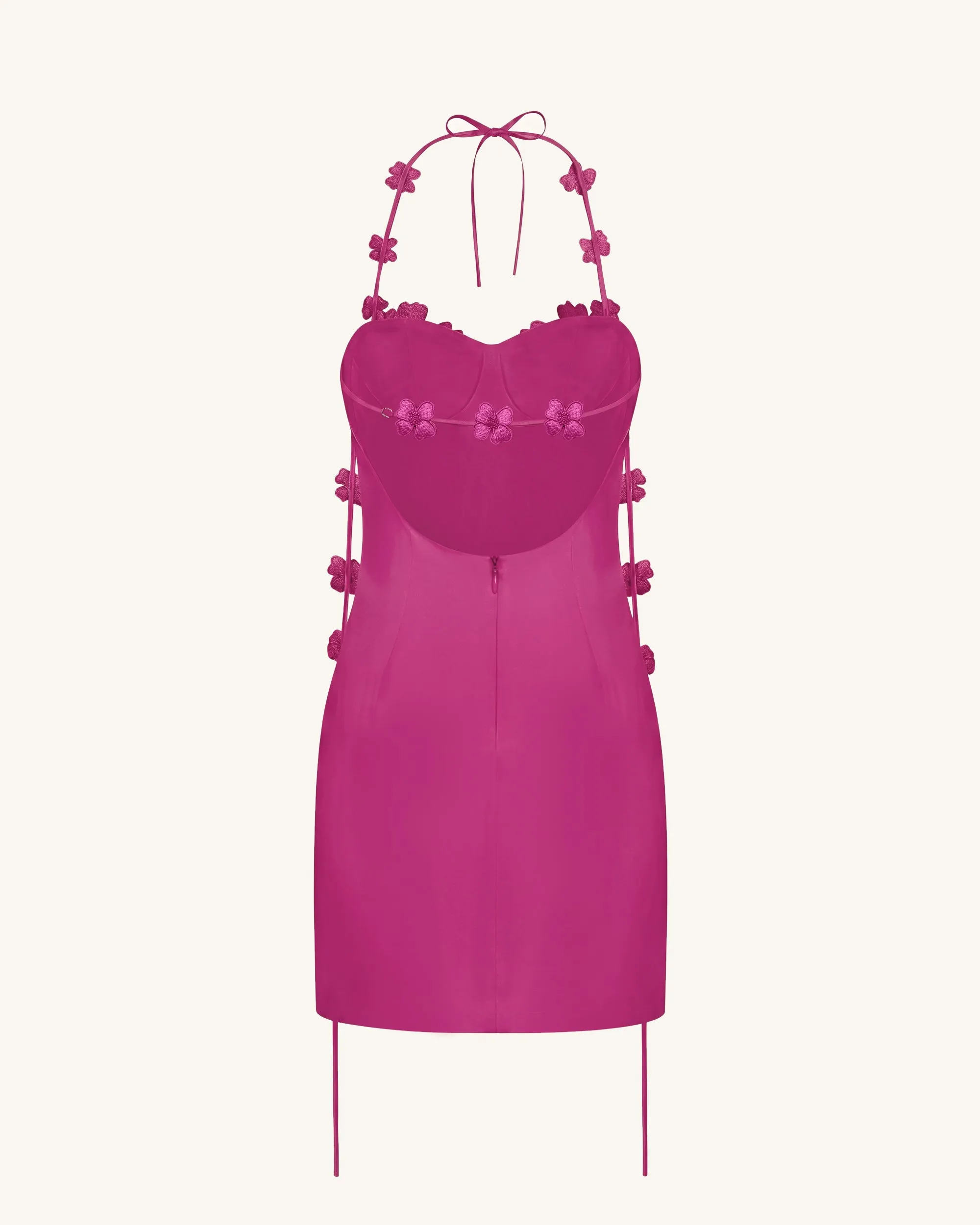 Floral Embellished Slip Mini Dress - Fuchsia Pink sold by JW PEI product image thumbnail 4