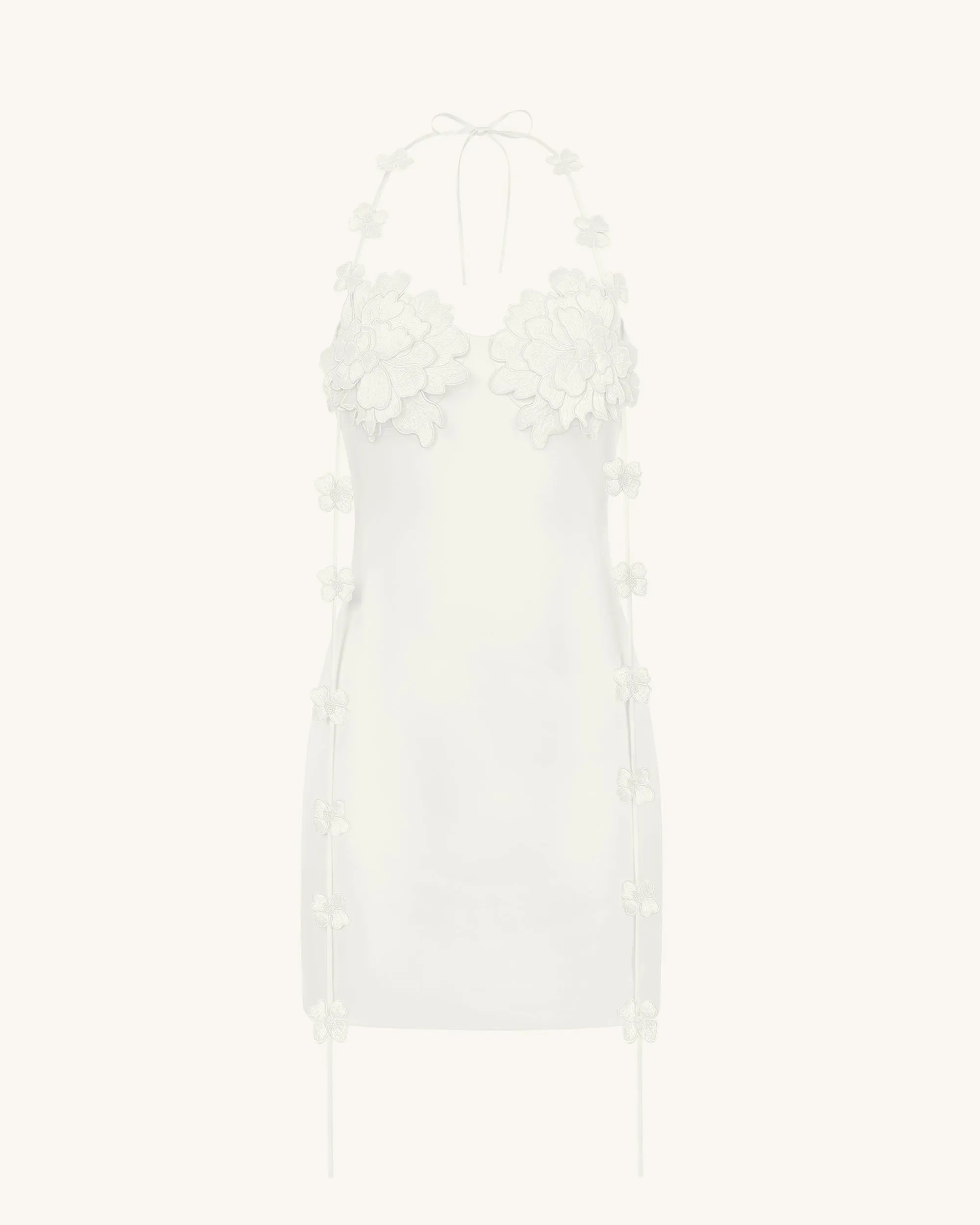 Floral Embellished Slip Mini Dress -White sold by JW PEI product image thumbnail 3