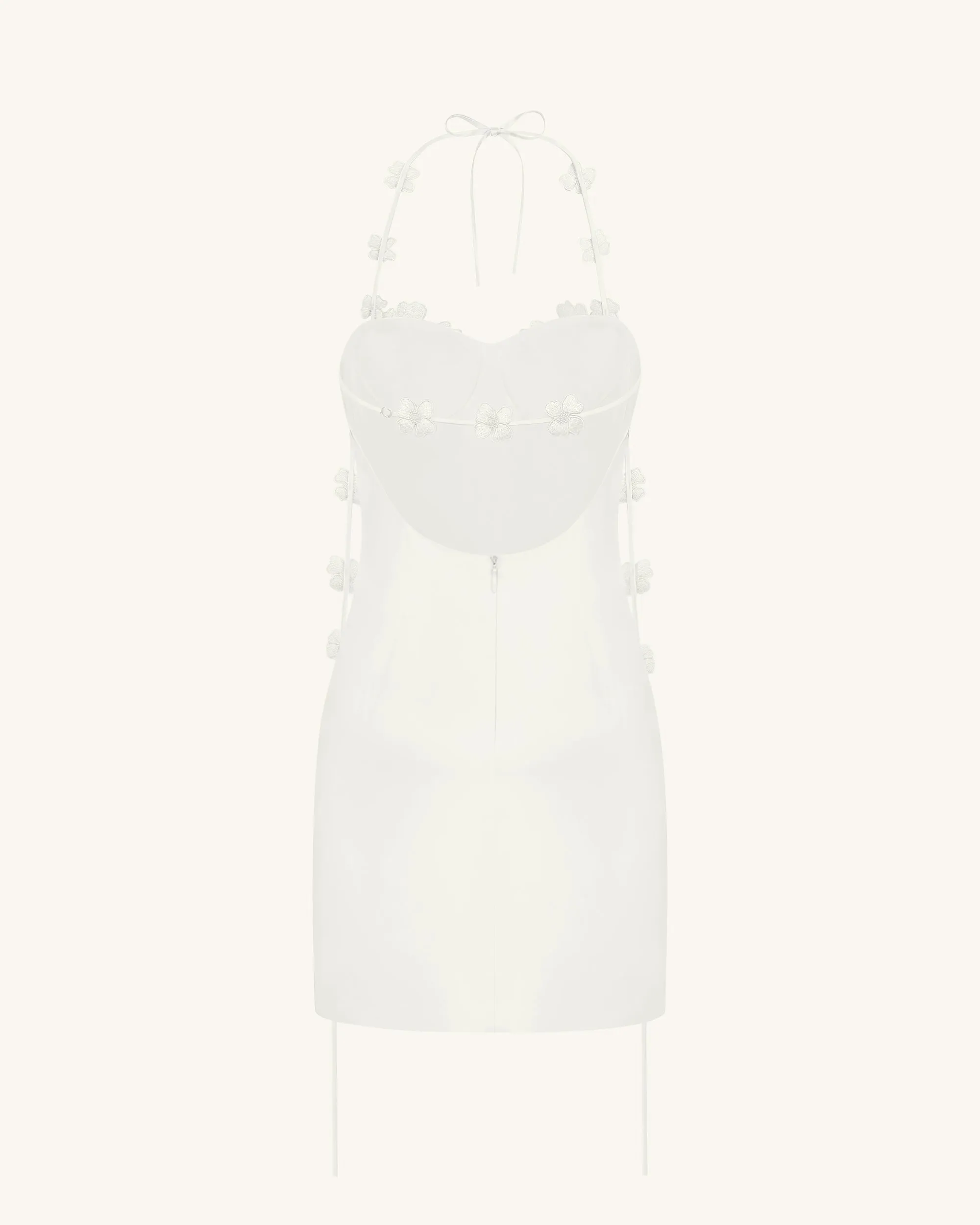 Floral Embellished Slip Mini Dress -White sold by JW PEI product image thumbnail 4