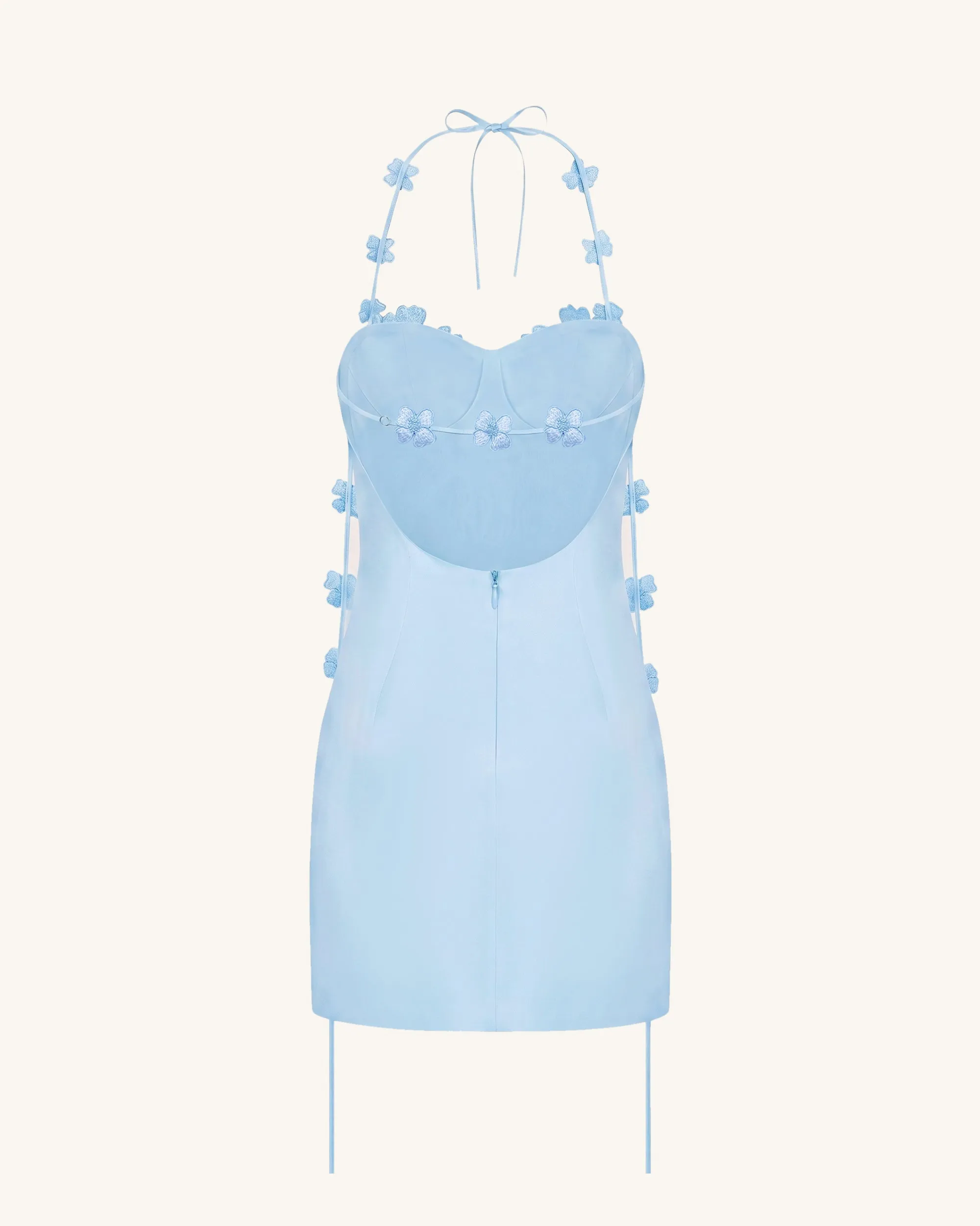 Floral Embellished Slip Mini Dress -Light Blue sold by JW PEI product image thumbnail 4