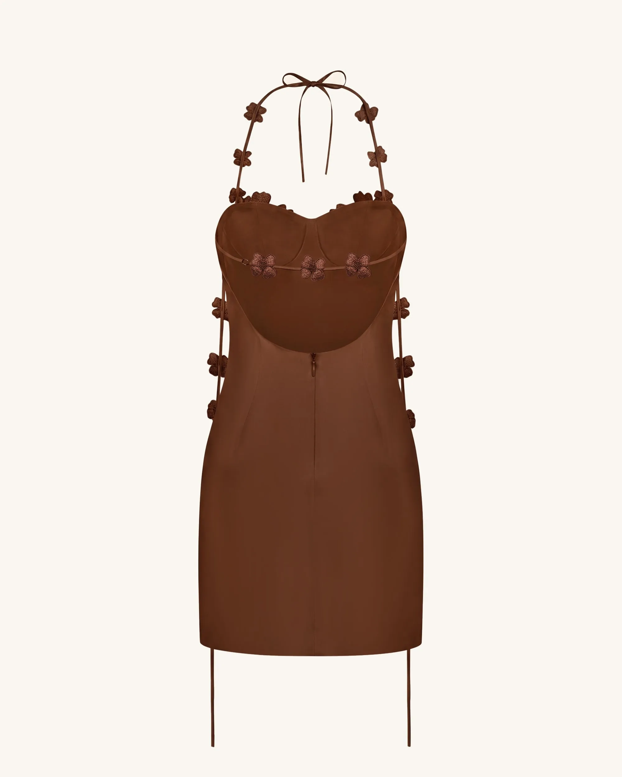 Floral Embellished Slip Mini Dress - Brown sold by JW PEI product image thumbnail 4