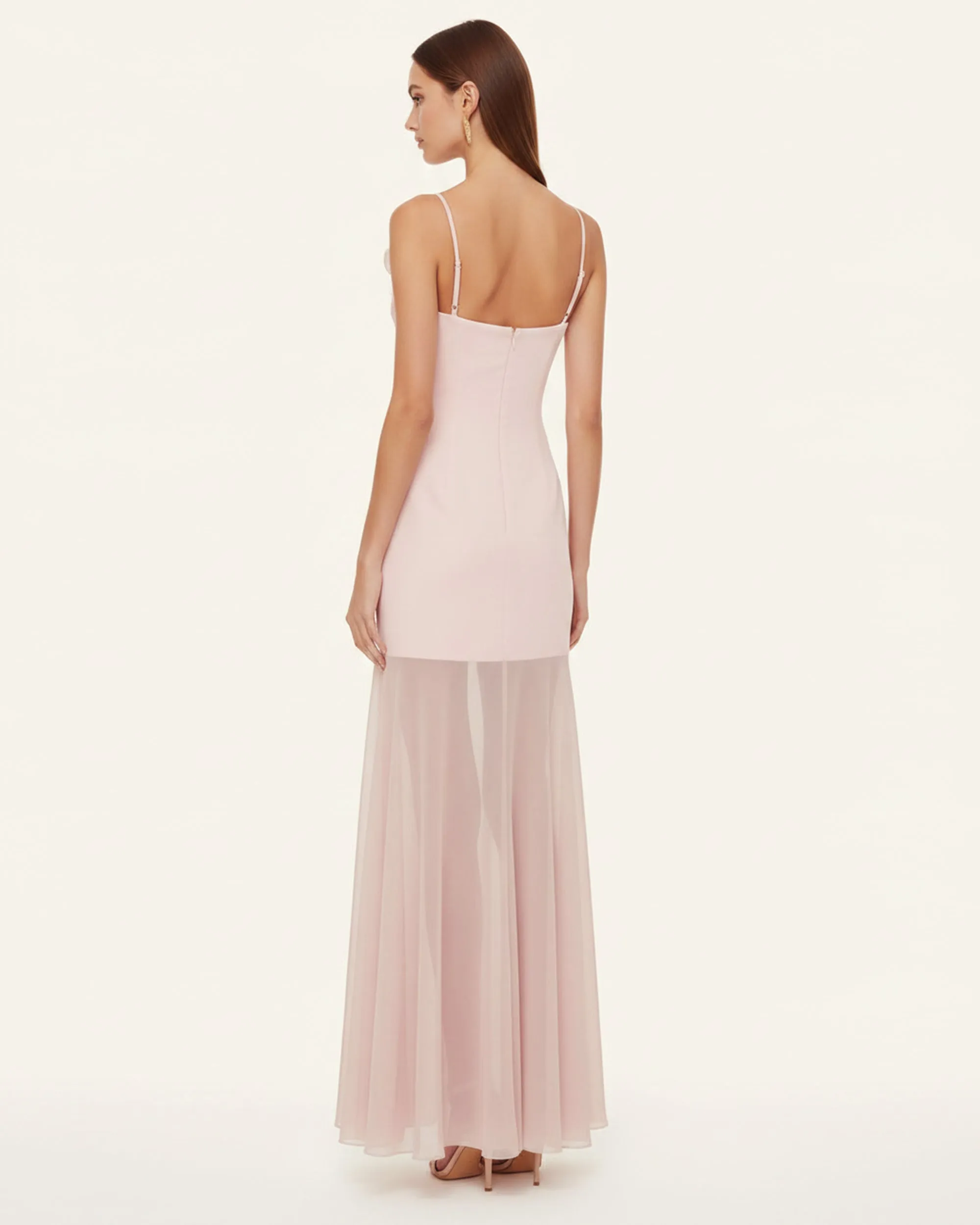Orchid Embroidered Strappy Sheer Maxi Dress - Blush Pink sold by JW PEI product image thumbnail 2