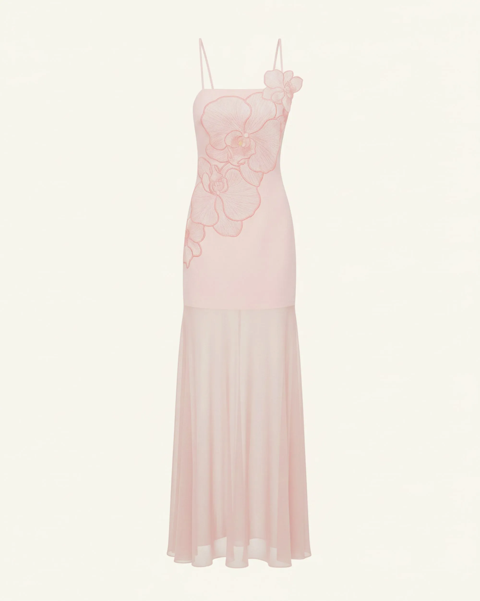 Orchid Embroidered Strappy Sheer Maxi Dress - Blush Pink sold by JW PEI product image thumbnail 3