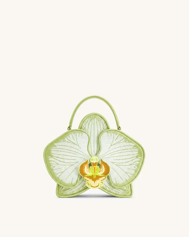Flora Orchid Shaped Top Handle Bag - Light Green made by JW PEI