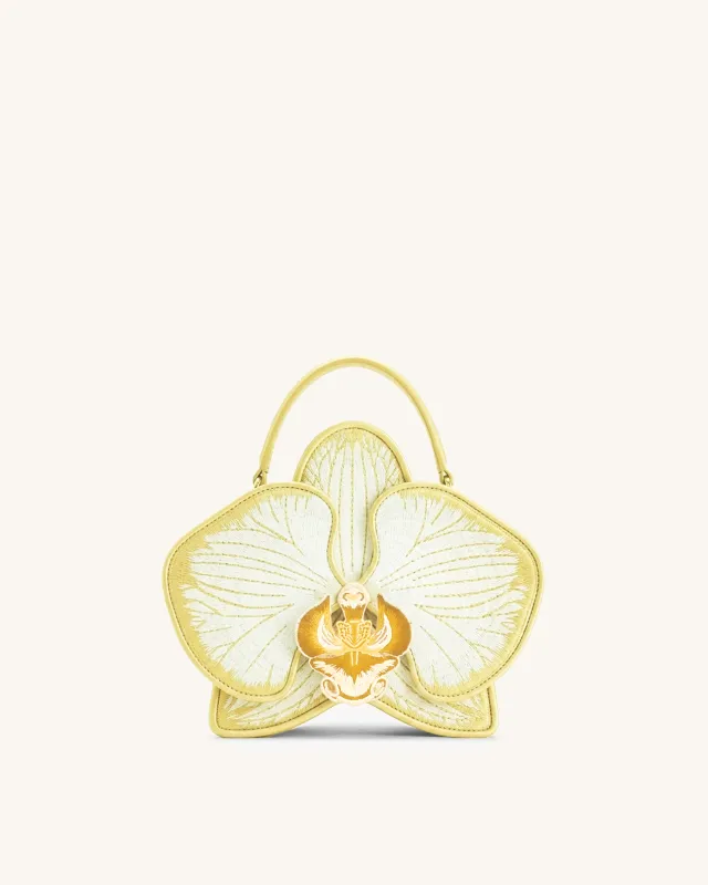 Flora Orchid Shaped Top Handle Bag - Light Yellow made by JW PEI