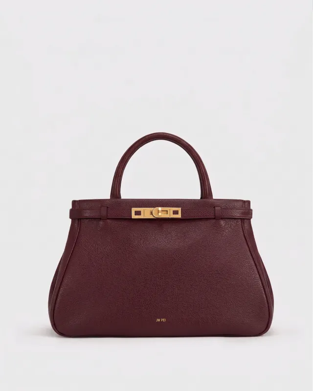 Luna Top Handle Bag - Burgundy made by JW PEI