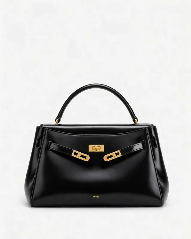 Twist-Lock Top Handle Bag - Black made by JW PEI