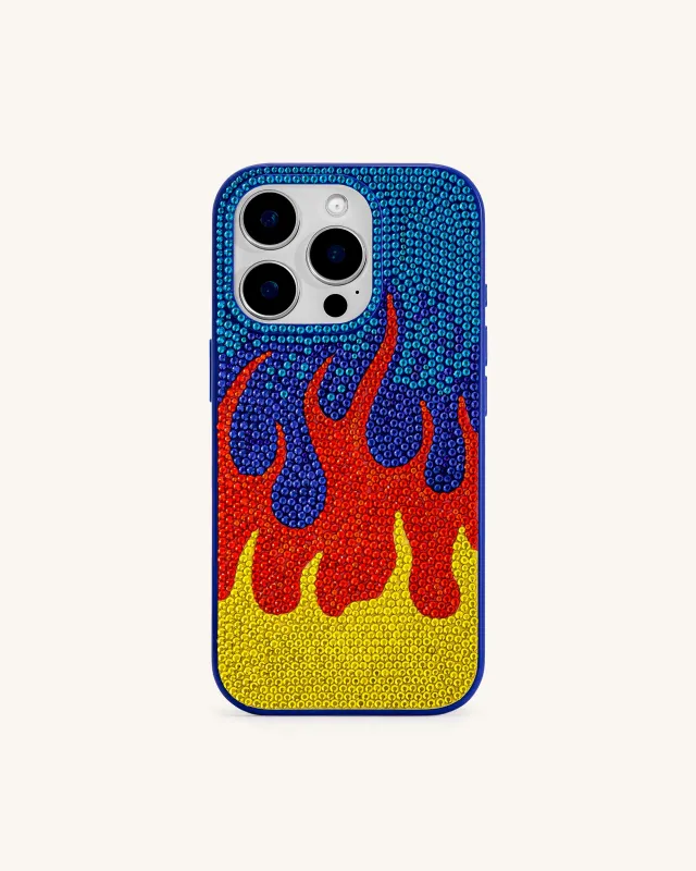 Flame Pattern Phone Case - Multicolor Blue made by JW PEI