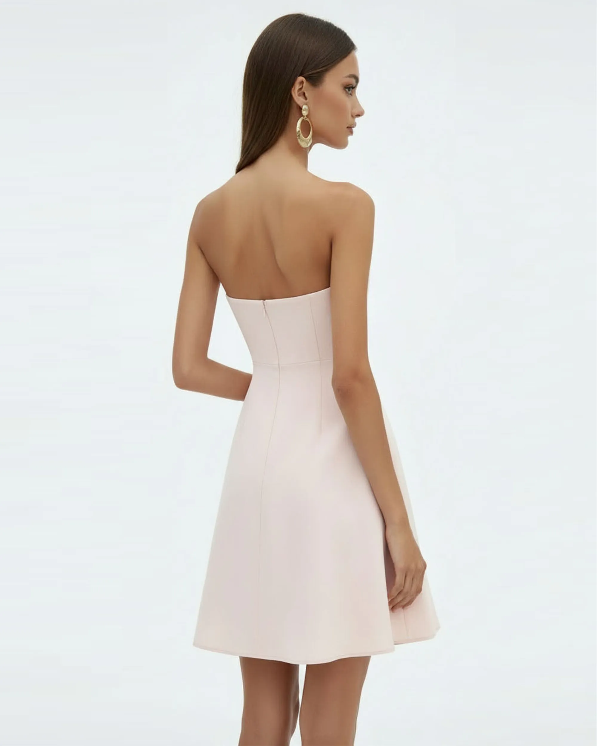 Orchid Embroidered Strapless A-Line Midi Dress - Blush Pink sold by JW PEI product image thumbnail 2