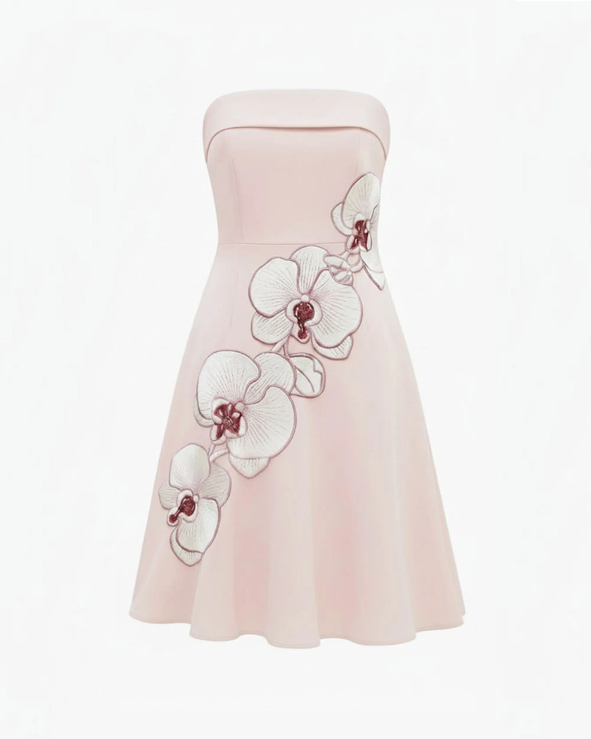 Orchid Embroidered Strapless A-Line Midi Dress - Blush Pink sold by JW PEI product image thumbnail 3