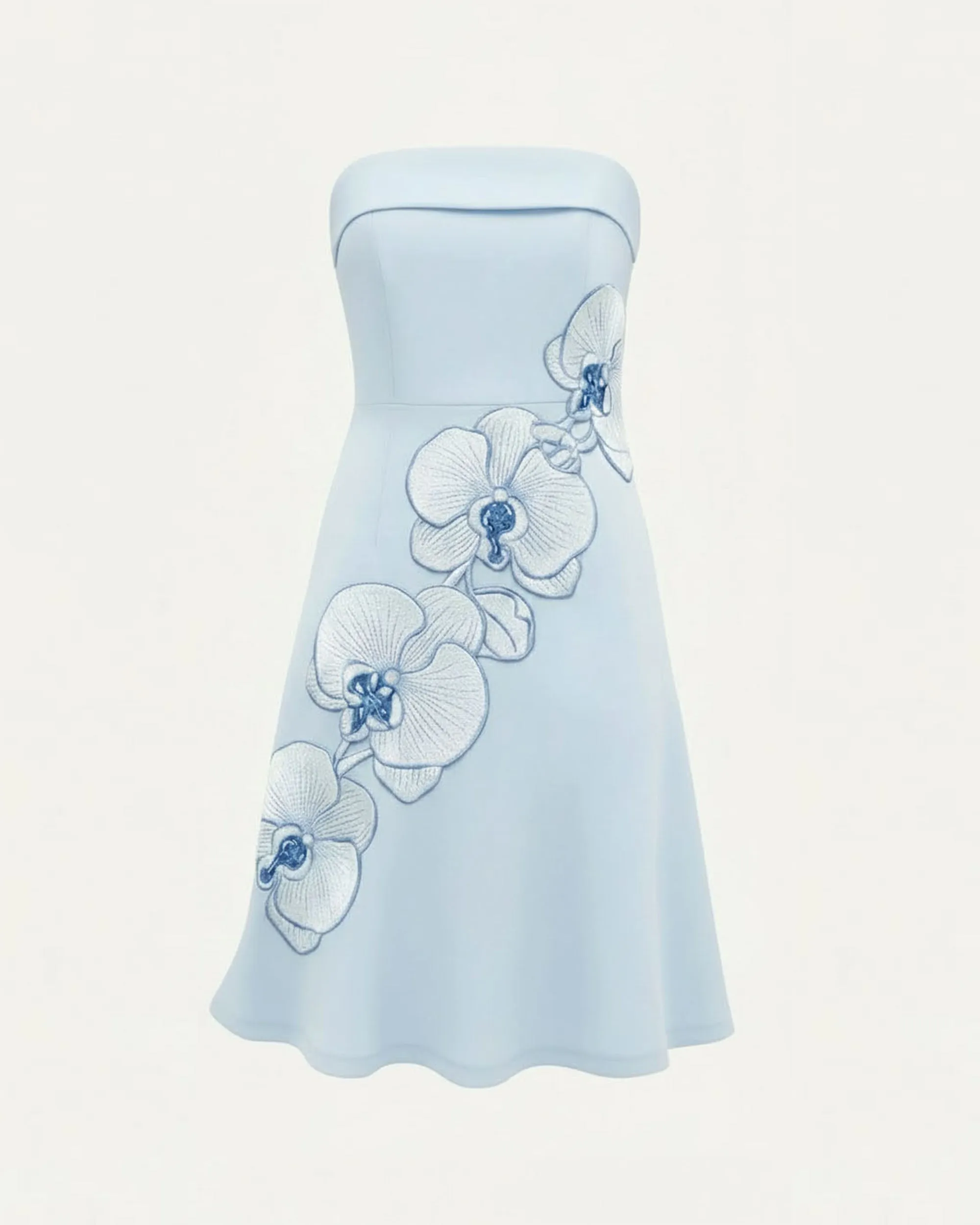 Orchid Embroidered Strapless A-Line Midi Dress - Light Blue sold by JW PEI product image thumbnail 3